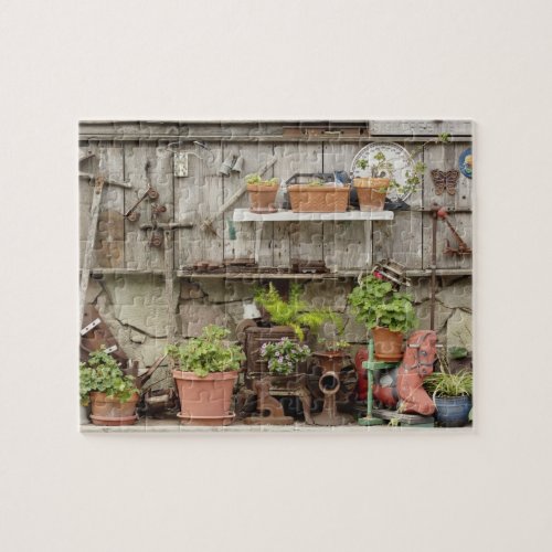 Decorations on wooden fence Catalina Island Jigsaw Puzzle