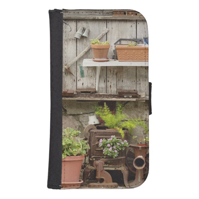 Decorations on wooden fence, Catalina Island, Samsung Galaxy Wallet Case (Front)