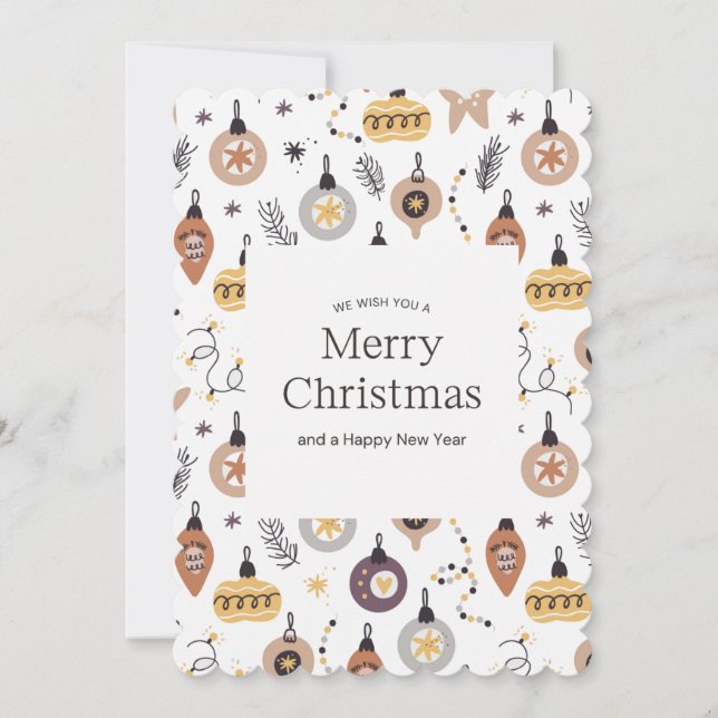 Decorations We wish you a Merry Christmas Greeting Card (Front)