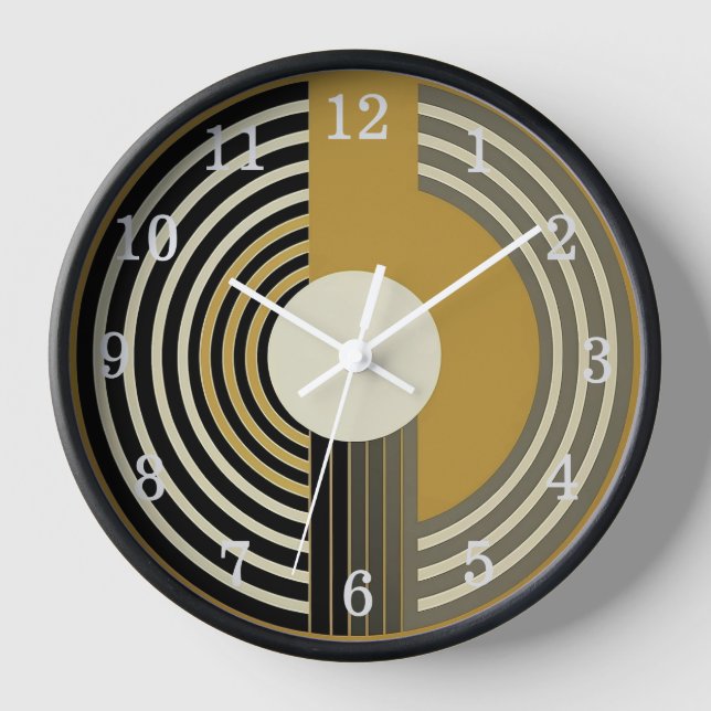 Decorative 1950's Style Art Deco Wall Clock (Front)