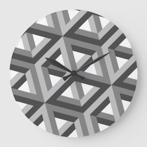 Decorative 3D Hexagons Pattern Large Clock