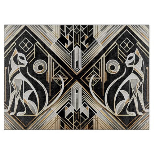 Decorative Abstract Black Cat Cutting Board