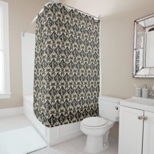 Decorative Abstract Black Cat Shower Curtain