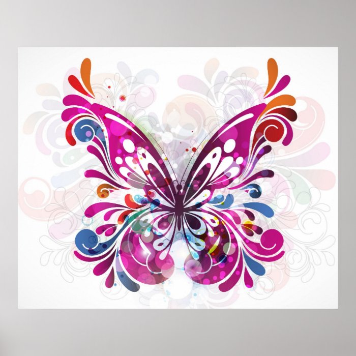 Decorative abstract Butterfly Poster