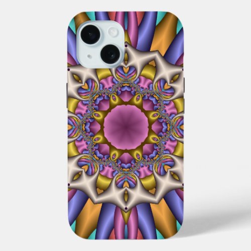 Decorative abstract kaleidoscope iPhone 15 case