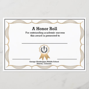 Decorative Academic Award Certificate