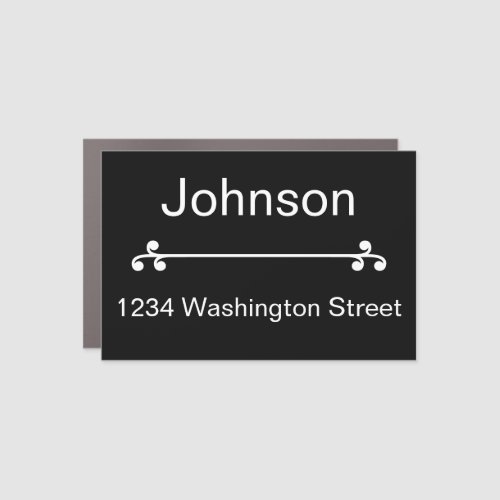 Decorative Address Name Black Mailbox Magnet