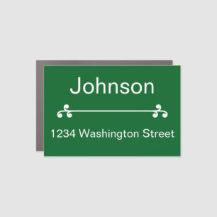 Decorative Address Name Green Mailbox Magnet