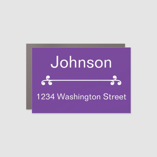 Decorative Address Name Purple Mailbox Magnet (Front)