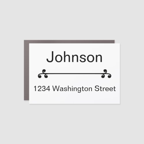 Decorative Address Name White Mailbox Magnet