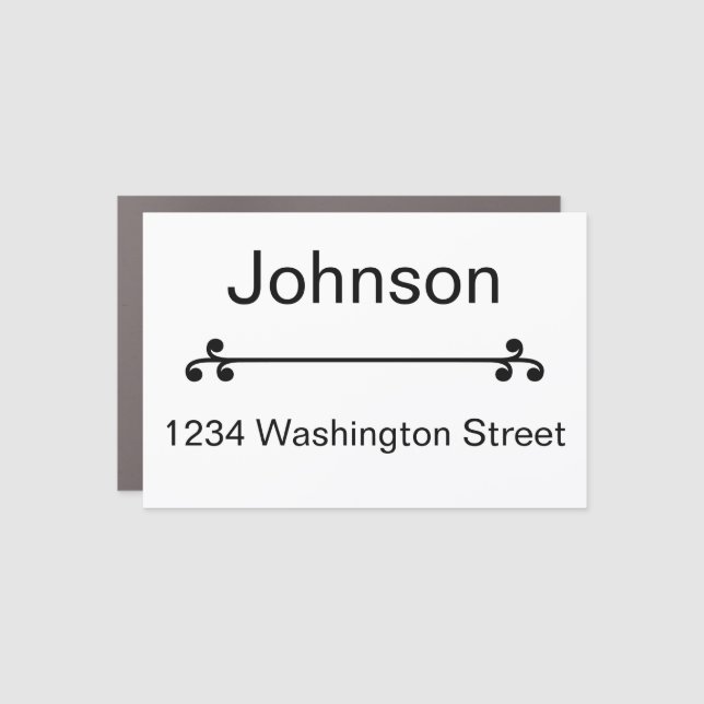 Decorative Address Name White Mailbox Magnet (Front)