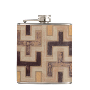 Decorative African Mudcloth Pattern Hip Flask