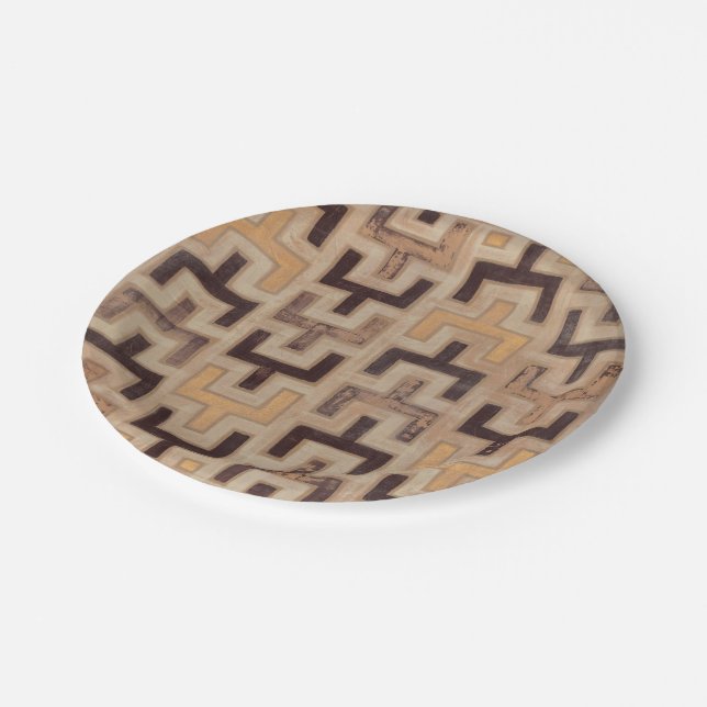 Decorative African Mudcloth Pattern Paper Plates (Angled)