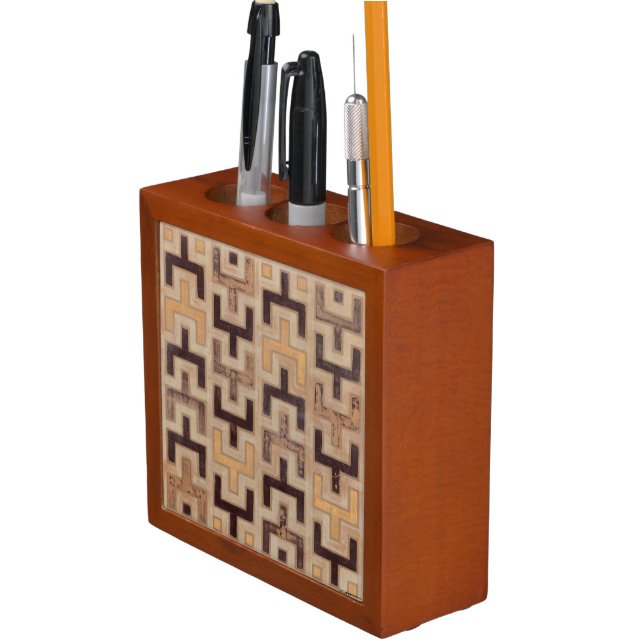 Decorative African Mudcloth Pattern Pencil Holder (In Situ)