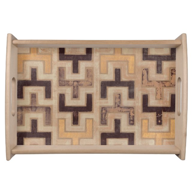 Decorative African Mudcloth Pattern Serving Tray (Front)