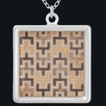 Decorative African Mudcloth Pattern Silver Plated Necklace<br><div class="desc">Decorative African mudcloth pattern by Norman Wyatt Jr. featuring geometric shapes that seem to fit together. Fans of Tetris or geometric shapes should make this purchase today!</div>