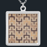 Decorative African Mudcloth Pattern Silver Plated Necklace<br><div class="desc">Decorative African mudcloth pattern by Norman Wyatt Jr. featuring geometric shapes that seem to fit together. Fans of Tetris or geometric shapes should make this purchase today!</div>