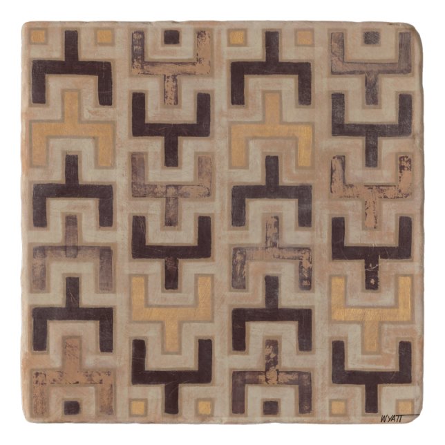 Decorative African Mudcloth Pattern Trivet (Front)