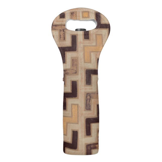 Decorative African Mudcloth Pattern Wine Bag (Back)