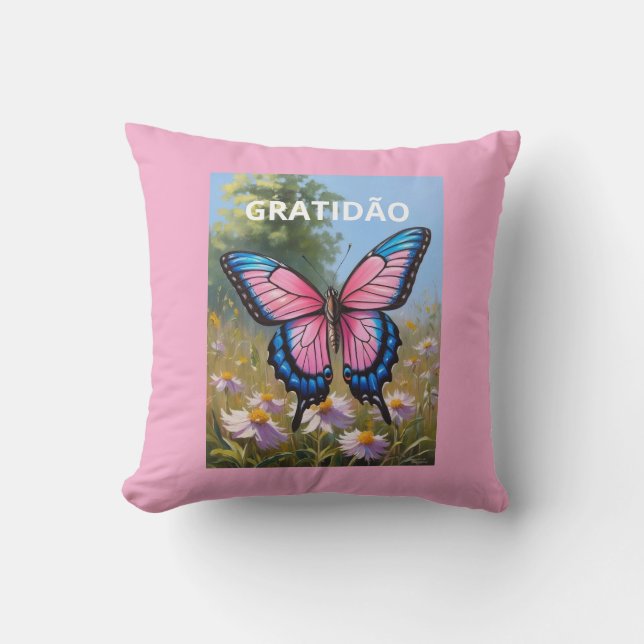Decorative Almophies Butterfly Throw Pillow (Front)