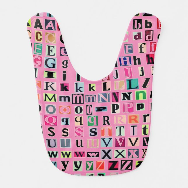 Decorative Alphabet Childs  Baby Bib (Front)