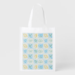 Decorative Amalfi style seamless pattern Grocery Bag