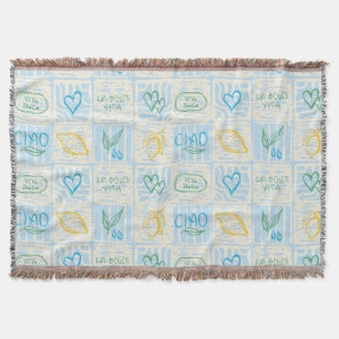 Decorative Amalfi style seamless pattern Throw Blanket