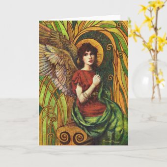Decorative Angel Design Greetings Card | Zazzle