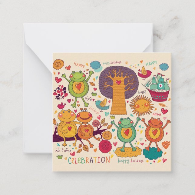 Decorative Animals Note Card (Front)