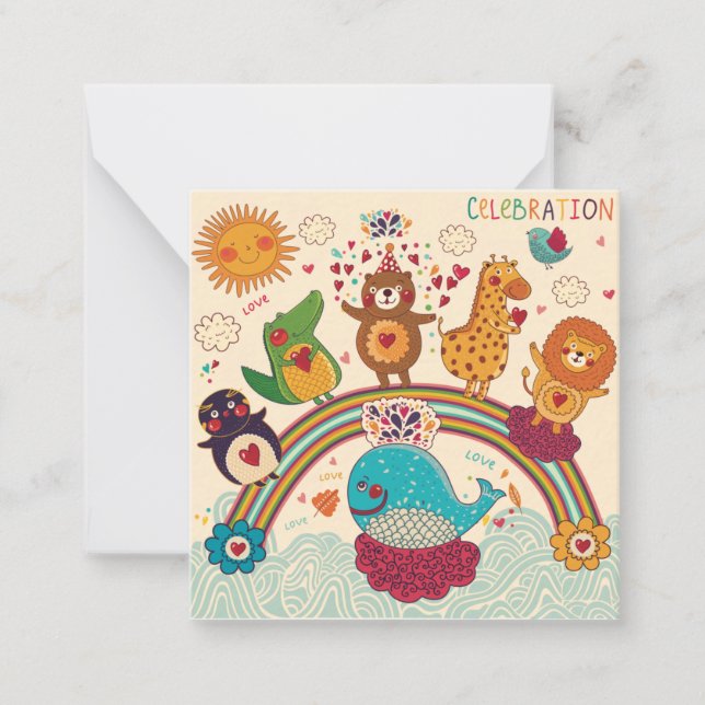 Decorative Animals Note Card (Front)