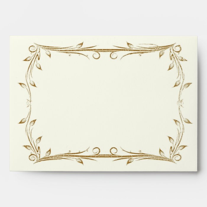 Decorative Antique Gold Border Wedding Envelope Zazzle