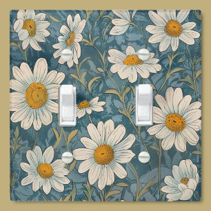 Decorative Art Nouveau Shasta Daisy Light Switch Cover