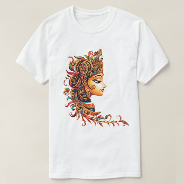 Decorative Artistic Face T-Shirt (Design Front)