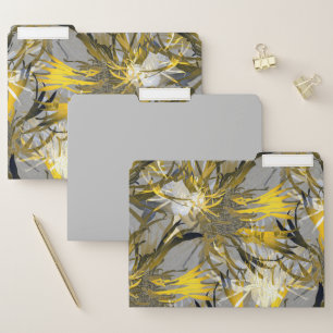 Decorative Artistic Floral Pattern   Silver & Gold File Folder