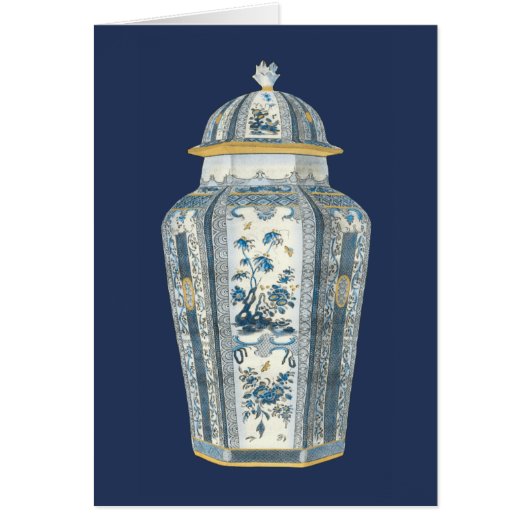 Decorative Asian Urn in Blue & White (Front)