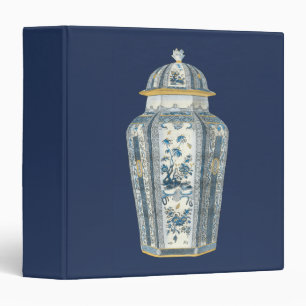 Decorative Asian Urn in Blue & White 3 Ring Binder