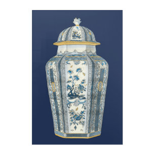 Decorative Asian Urn in Blue & White Acrylic Print