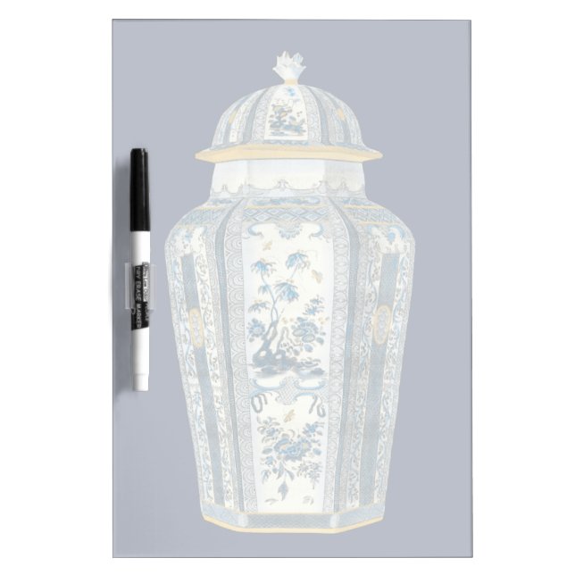 Decorative Asian Urn in Blue & White Dry-Erase Board (Front)