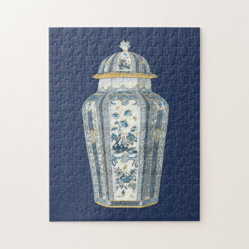 Decorative Asian Urn in Blue  White Jigsaw Puzzle