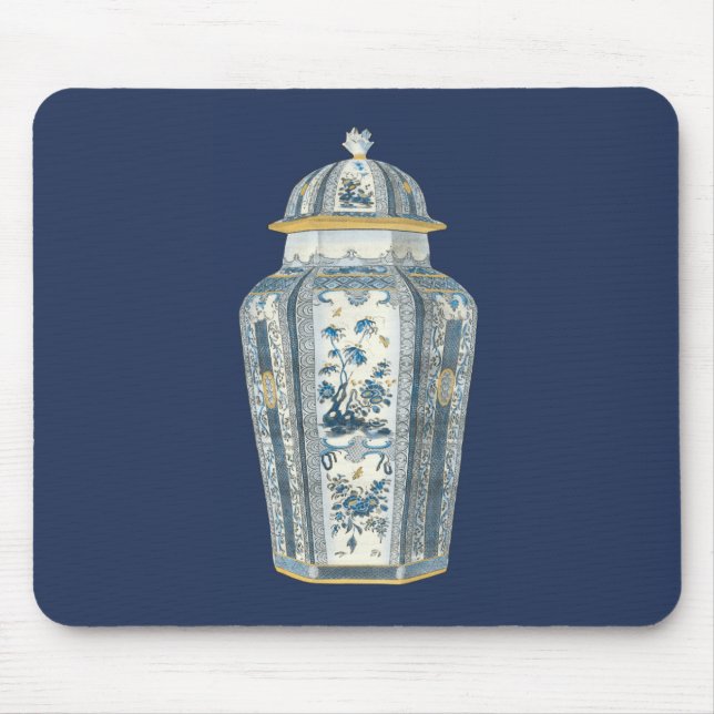 Decorative Asian Urn in Blue & White Mouse Pad (Front)
