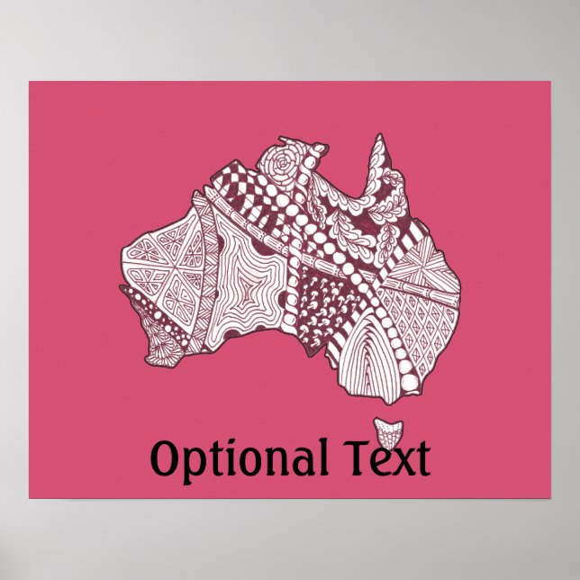 Decorative Australia Map Art Poster (Front)
