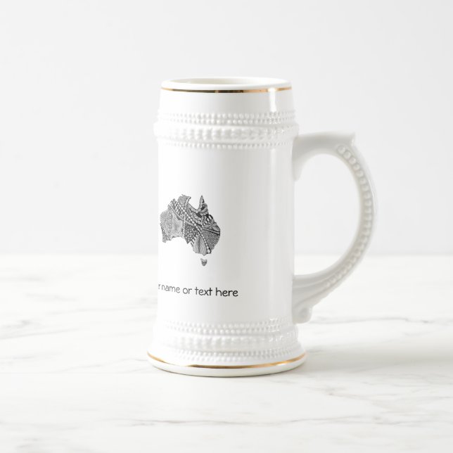 Decorative Australian Map Beer Stein (Right)