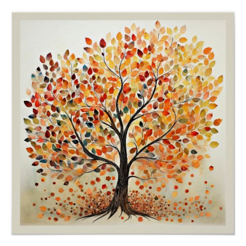 Decorative Autumn Leaves Poster