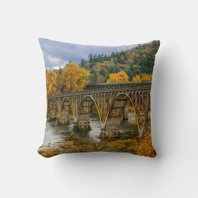 Decorative Autumn Leaves Season Themed Throw Pillow (Front)