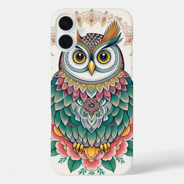 Decorative Awesome Owl Case-Mate iPhone Case (Back)