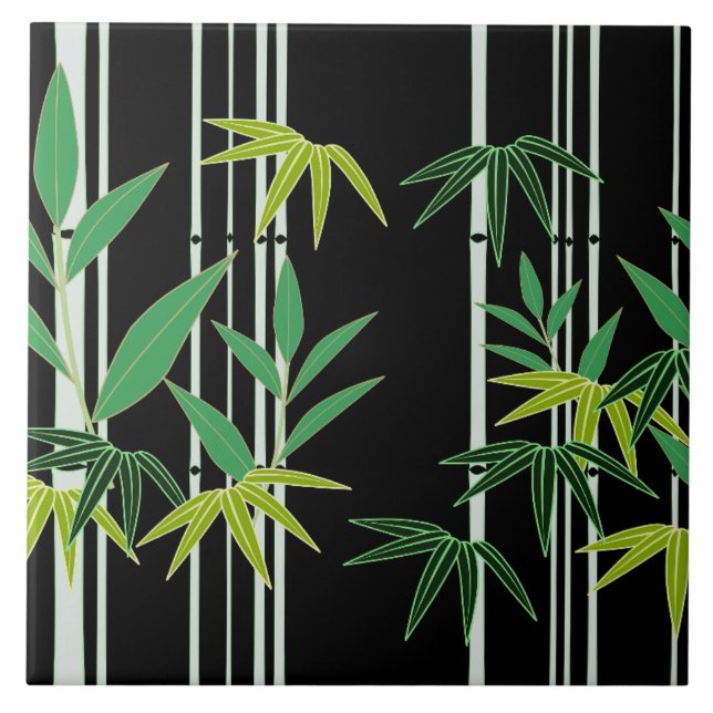 Decorative Bamboo Pattern Ceramic Tile (Front)