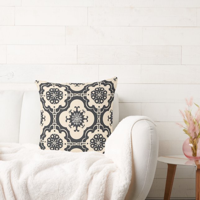 Decorative Baroque Arabesque pattern Throw Pillow (Couch)