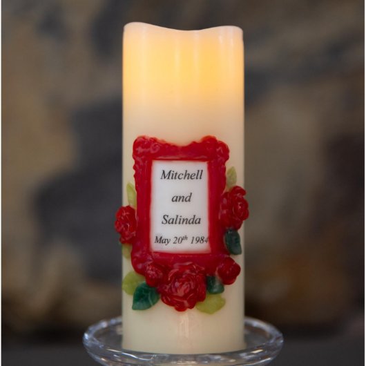 Decorative Battery Operated Beeswax LED Lamp (Front)