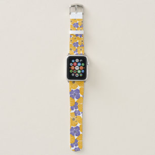Decorative beautiful abstract modern style floral apple watch band