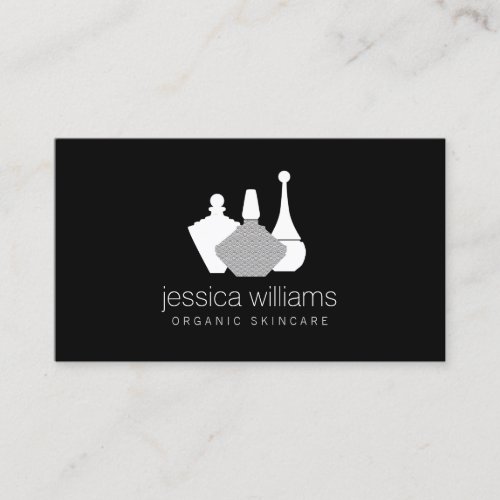 Decorative Beauty Containers Cosmetologist Black Business Card
